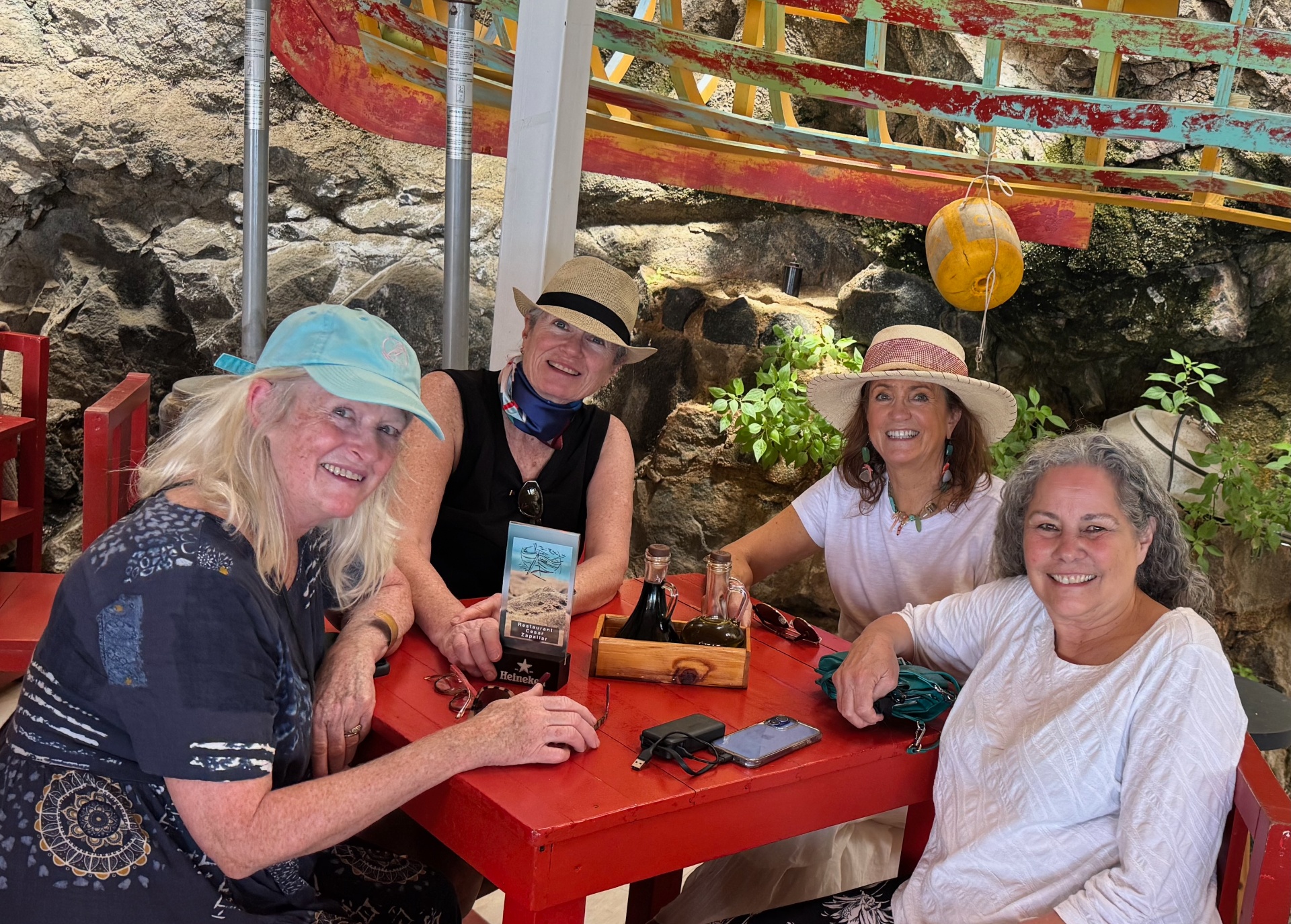 Dana with friends on the road in South America